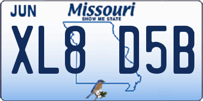 MO license plate XL8D5B