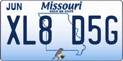 MO license plate XL8D5G