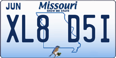 MO license plate XL8D5I