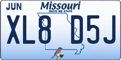 MO license plate XL8D5J