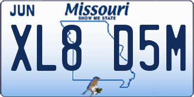 MO license plate XL8D5M