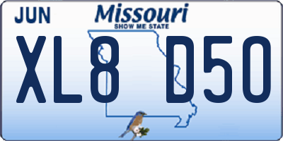 MO license plate XL8D5O