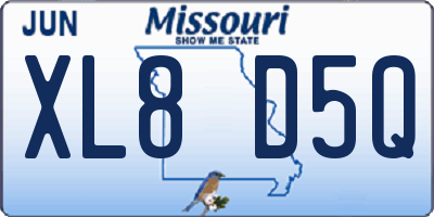 MO license plate XL8D5Q