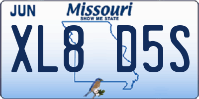 MO license plate XL8D5S
