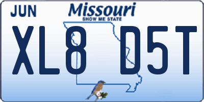 MO license plate XL8D5T