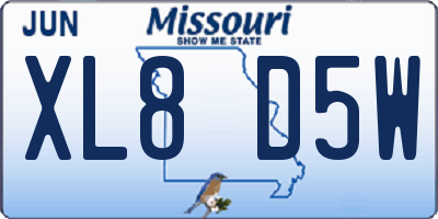 MO license plate XL8D5W