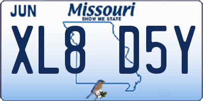 MO license plate XL8D5Y