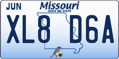 MO license plate XL8D6A