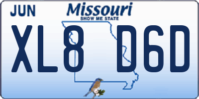 MO license plate XL8D6D