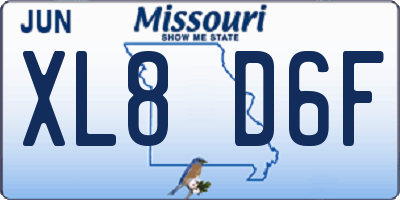 MO license plate XL8D6F