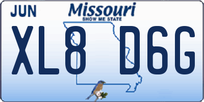 MO license plate XL8D6G