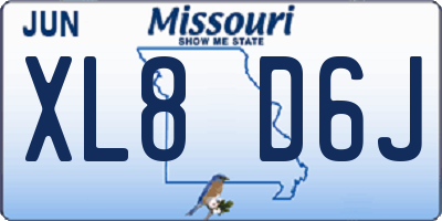 MO license plate XL8D6J