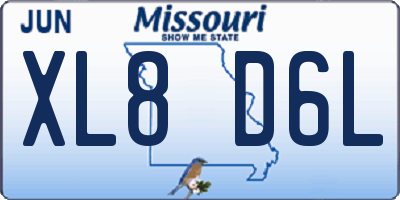 MO license plate XL8D6L