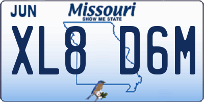 MO license plate XL8D6M