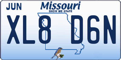MO license plate XL8D6N