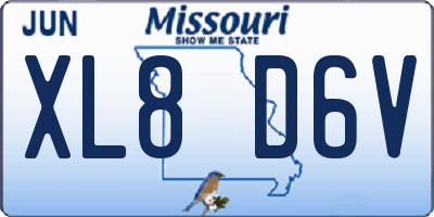MO license plate XL8D6V