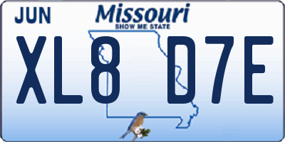 MO license plate XL8D7E