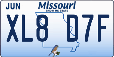 MO license plate XL8D7F