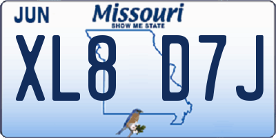 MO license plate XL8D7J