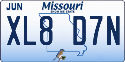 MO license plate XL8D7N