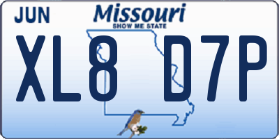 MO license plate XL8D7P