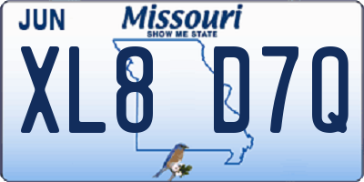 MO license plate XL8D7Q