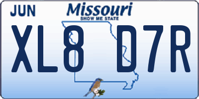 MO license plate XL8D7R