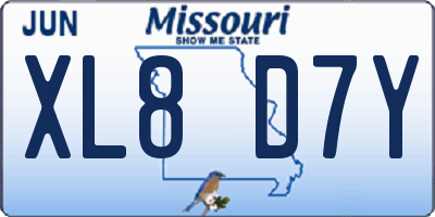 MO license plate XL8D7Y