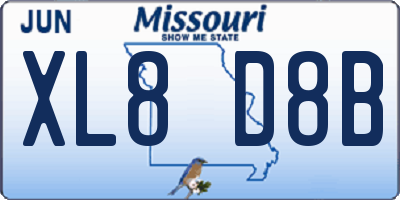 MO license plate XL8D8B