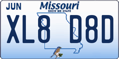 MO license plate XL8D8D