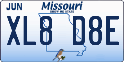 MO license plate XL8D8E