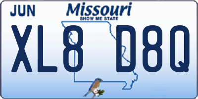 MO license plate XL8D8Q
