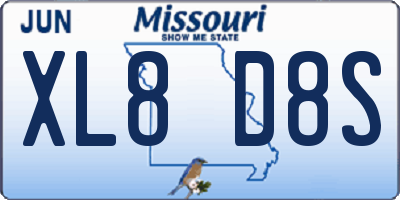 MO license plate XL8D8S
