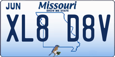 MO license plate XL8D8V