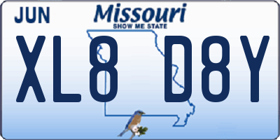 MO license plate XL8D8Y