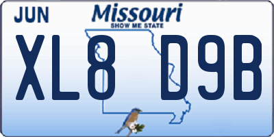 MO license plate XL8D9B