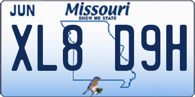 MO license plate XL8D9H