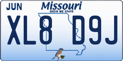 MO license plate XL8D9J