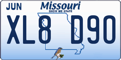 MO license plate XL8D9O