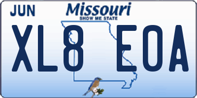 MO license plate XL8E0A
