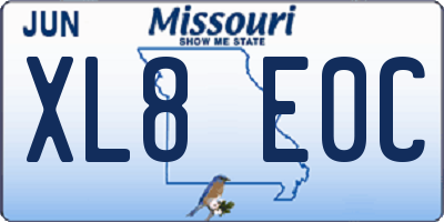 MO license plate XL8E0C