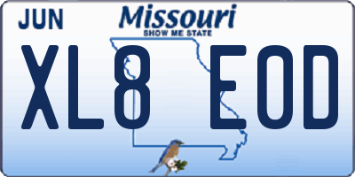 MO license plate XL8E0D