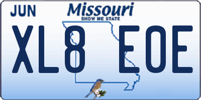 MO license plate XL8E0E
