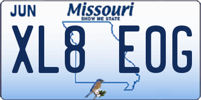 MO license plate XL8E0G