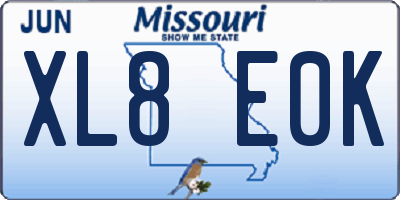 MO license plate XL8E0K