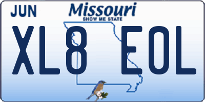 MO license plate XL8E0L