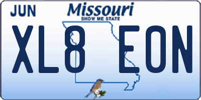 MO license plate XL8E0N