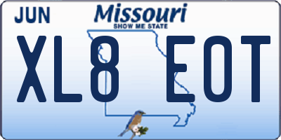 MO license plate XL8E0T