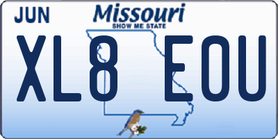 MO license plate XL8E0U