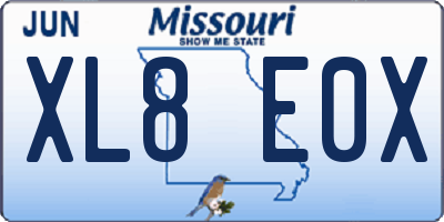 MO license plate XL8E0X